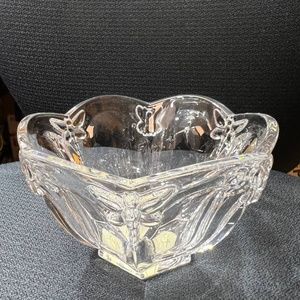 Lenox Butterfly Meadow Dragonfly Clear Crystal glass Small Candy Dish